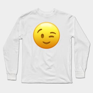 Emoji Winking Face Long Sleeve T-Shirt